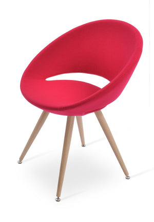 Soho Concept Crescent Star Chair - Elegant Dining Seat In Camira Wool & Boucle - 10-year Guarantee, Stylish Design Natural,Pink  Soho-concept-dining-chair-02022