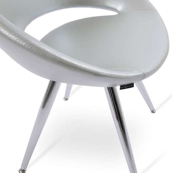 Soho Concept Crescent Star Chair - Elegant Dining Chair With Custom Finishes, Premium Fabric, And 10-year Guarantee Chrome,Silver  Soho-concept-dining-chair-02012