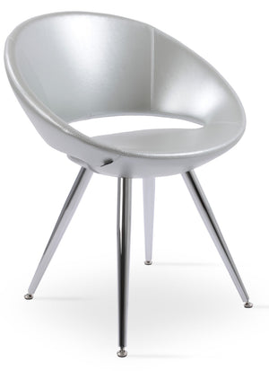 Soho Concept Crescent Star Chair - Elegant Dining Chair With Custom Finishes, Premium Fabric, And 10-year Guarantee Chrome,Silver  Soho-concept-dining-chair-02012