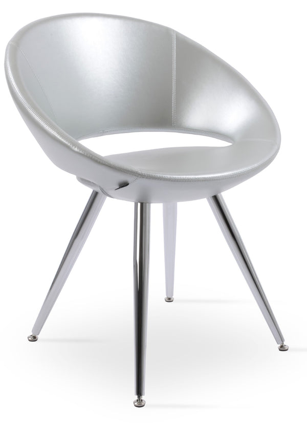Soho Concept Crescent Star Chair - Elegant Dining Chair With Custom Finishes, Premium Fabric, And 10-year Guarantee Chrome,Silver  Soho-concept-dining-chair-02012