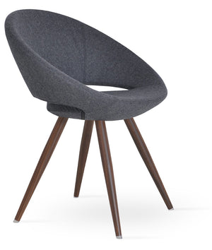 Soho Concept Crescent Star Chair - Elegant Dining Chair With Custom Finishes, Premium Fabric, And 10-year Guarantee Walnut,Dark Grey  Soho-concept-dining-chair-02019
