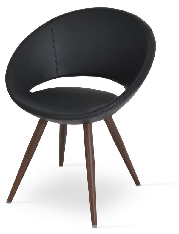 Soho Concept Crescent Star Chair - Premium Dining Seat In Camira Boucle Or Leather, Walnut Finish, 10-year Guarantee Walnut,Black  Soho-concept-dining-chair-02020