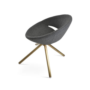 Soho Concept Crescent Stick Swivel Chair In Camira Blazer Wool & White Boucle - 10-year Guarantee, Stylish Design Brass,Dark Grey Steel Tube Soho-concept-dining-chair-02029