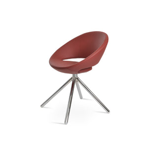 Soho Concept Crescent Stick Swivel Chair - Stylish Dining Seat In Camira Era Fabric With 10-year Guarantee Options Chrome,Red Steel Tube Soho-concept-dining-chair-02035