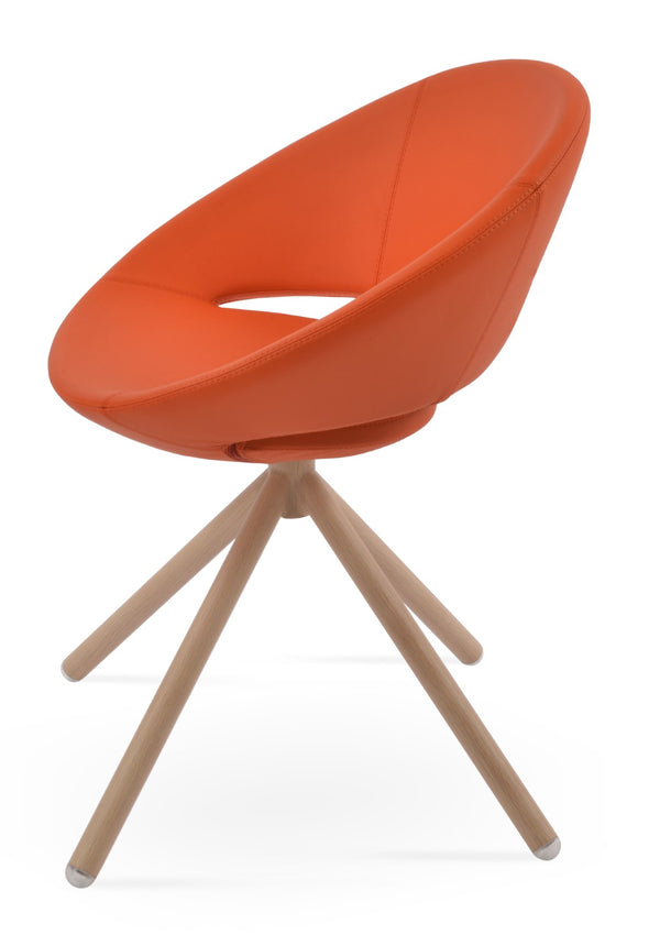Soho Concept Crescent Stick Swivel Chair - Stylish Dining Seat In Camira Era Fabric With 10-year Guarantee Options Natural,Orange Steel Tube Soho-concept-dining-chair-02039