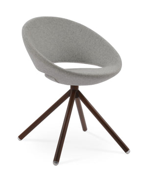 Soho Concept Crescent Stick Swivel Chair - Stylish Dining Seat In Camira Era Fabric With 10-year Guarantee Options Walnut,Silver Steel Tube Soho-concept-dining-chair-02041