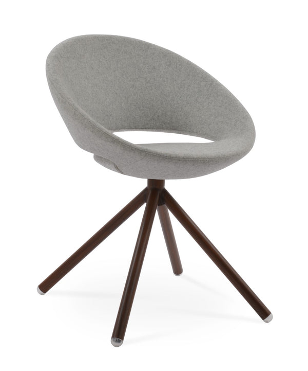 Soho Concept Crescent Stick Swivel Chair - Stylish Dining Seat In Camira Era Fabric With 10-year Guarantee Options Walnut,Silver Steel Tube Soho-concept-dining-chair-02041