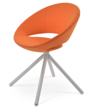 Soho Concept Crescent Stick Swivel Chair - Stylish Dining Seat In Camira Era Fabric With 10-year Guarantee Options White,Orange Steel Tube Soho-concept-dining-chair-02043