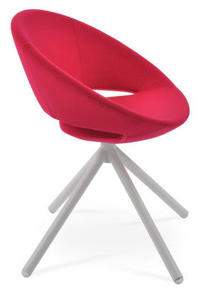 Soho Concept Crescent Stick Swivel Chair In Camira Blazer Wool & White Boucle - 10-year Guarantee, Stylish Design White,Pink Steel Tube Soho-concept-dining-chair-02042