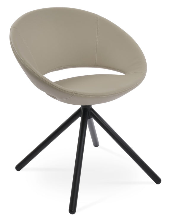 Soho Concept Crescent Stick Swivel Chair - Stylish Dining Seat In Camira Era Fabric With 10-year Guarantee Options Black Steel Tube Soho-concept-dining-chair-02044