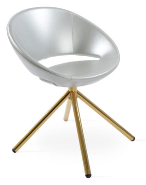 Soho Concept Crescent Stick Swivel Chair - Stylish Dining Seat In Camira Era Fabric With 10-year Guarantee Options Gold,Silver Steel Tube Soho-concept-dining-chair-02064
