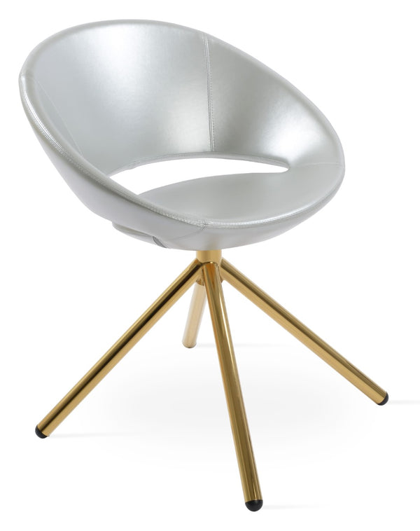 Soho Concept Crescent Stick Swivel Chair - Stylish Dining Seat In Camira Era Fabric With 10-year Guarantee Options Gold,Silver Steel Tube Soho-concept-dining-chair-02064