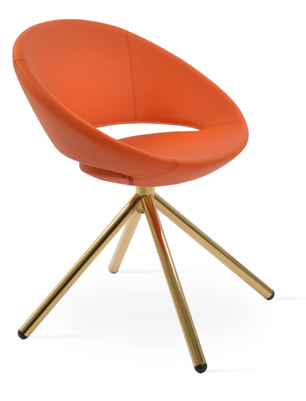 Soho Concept Crescent Stick Swivel Chair - Stylish Dining Seat In Camira Era Fabric With 10-year Guarantee Options Gold,Orange Steel Tube Soho-concept-dining-chair-02066