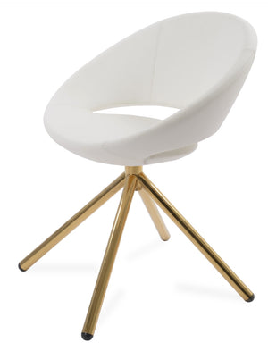Soho Concept Crescent Stick Swivel Chair - Stylish Dining Seat In Camira Era Fabric With 10-year Guarantee Options Gold,White Steel Tube Soho-concept-dining-chair-02067