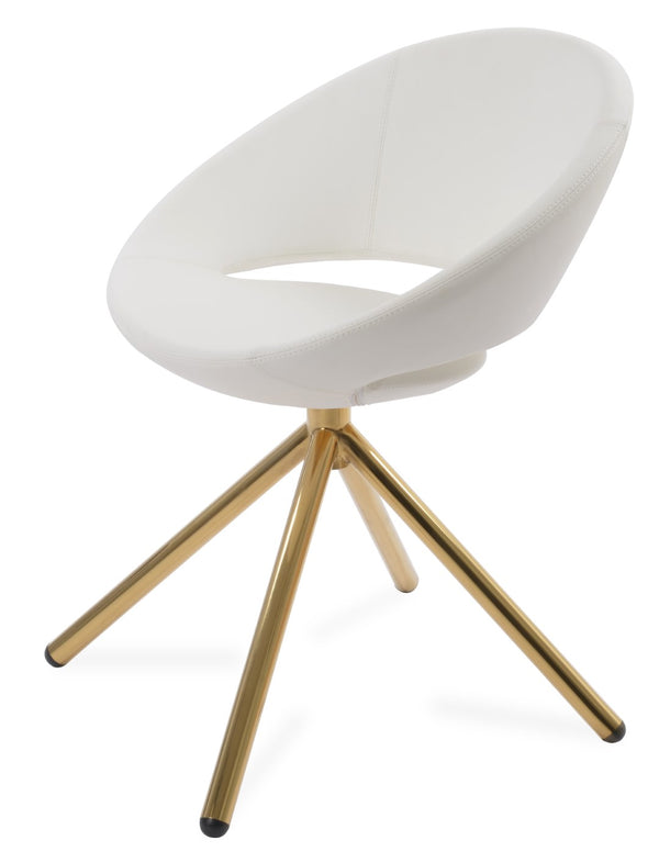 Soho Concept Crescent Stick Swivel Chair - Stylish Dining Seat In Camira Era Fabric With 10-year Guarantee Options Gold,White Steel Tube Soho-concept-dining-chair-02067