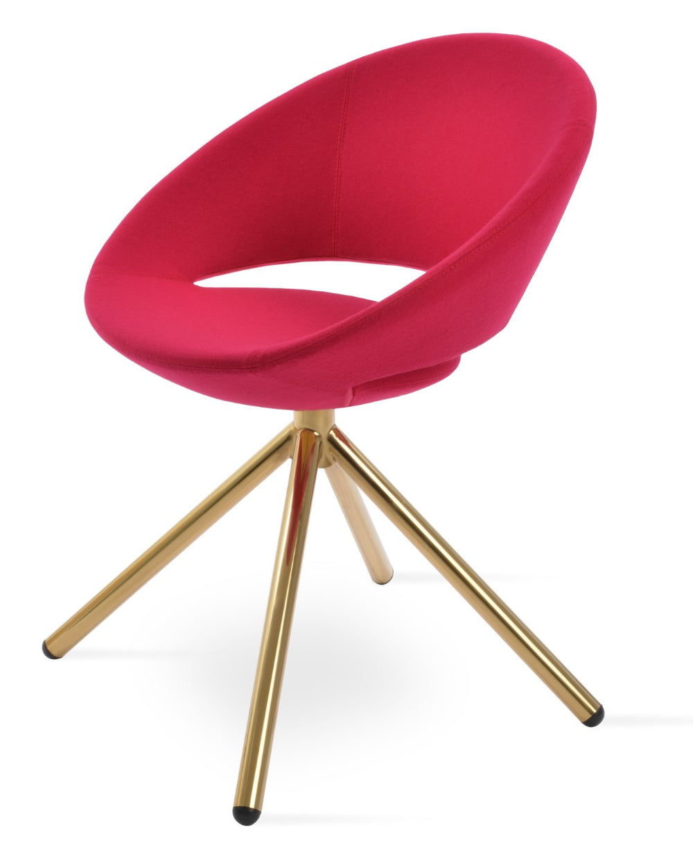 Soho Concept Crescent Stick Swivel Chair In Luxurious Ankara Wool & Velvet - Elegant Gold & Pink Option, 300 Lbs Walnut Steel Tube Soho-concept-dining-chair-02077