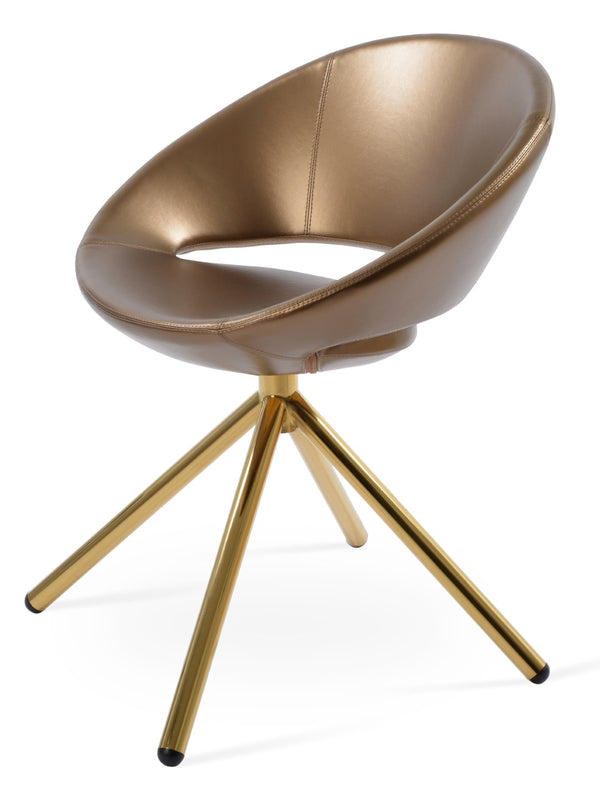 Soho Concept Crescent Stick Swivel Chair - Stylish Dining Seat In Camira Era Fabric With 10-year Guarantee Options Gold Steel Tube Soho-concept-dining-chair-02062