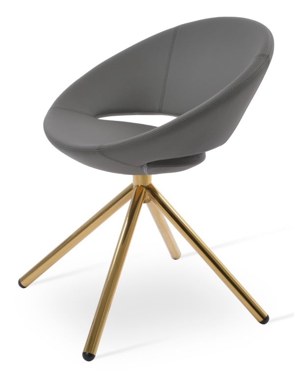 Soho Concept Crescent Stick Swivel Chair - Stylish Dining Seat In Camira Era Fabric With 10-year Guarantee Options Gold,Grey Steel Tube Soho-concept-dining-chair-02059