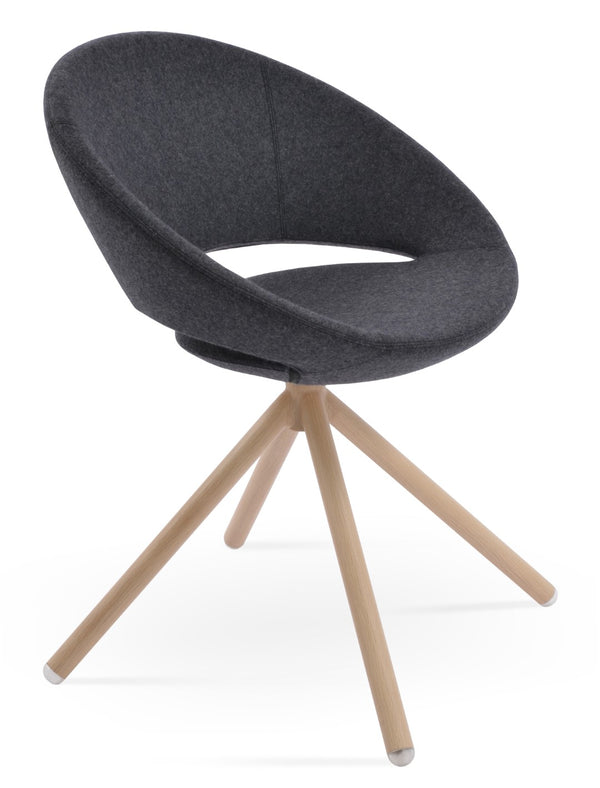 Soho Concept Crescent Stick Swivel Chair - Stylish Dining Seat In Camira Era Fabric With 10-year Guarantee Options Natural,Dark Grey Steel Tube Soho-concept-dining-chair-02074
