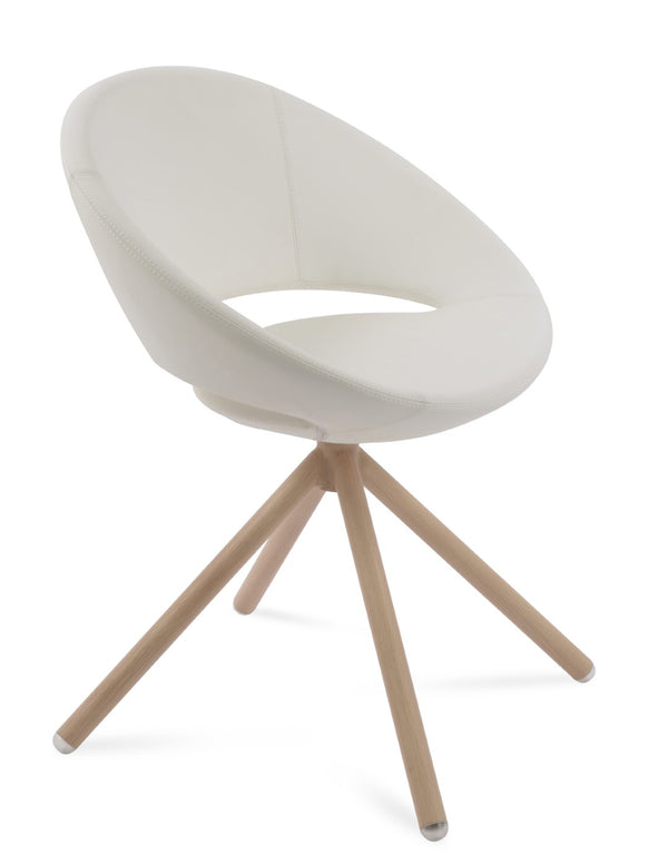 Soho Concept Crescent Stick Swivel Chair - Stylish Dining Seat In Camira Era Fabric With 10-year Guarantee Options Natural,White Steel Tube Soho-concept-dining-chair-02076