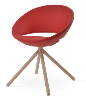 Soho Concept Crescent Stick Swivel Chair - Stylish Dining Seat In Camira Era Fabric With 10-year Guarantee Options Natural,Red Steel Tube Soho-concept-dining-chair-02069