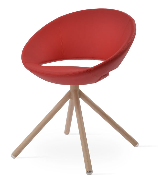 Soho Concept Crescent Stick Swivel Chair - Stylish Dining Seat In Camira Era Fabric With 10-year Guarantee Options Natural,Red Steel Tube Soho-concept-dining-chair-02069