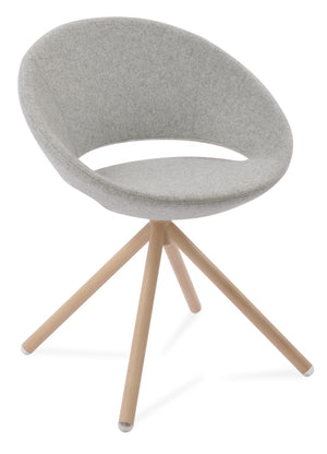 Soho Concept Crescent Stick Swivel Chair - Stylish Dining Seat In Camira Era Fabric With 10-year Guarantee Options Natural,Silver Steel Tube Soho-concept-dining-chair-02070