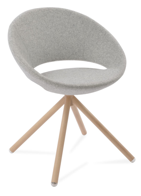 Soho Concept Crescent Stick Swivel Chair - Stylish Dining Seat In Camira Era Fabric With 10-year Guarantee Options Natural,Silver Steel Tube Soho-concept-dining-chair-02070