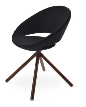 Soho Concept Crescent Stick Swivel Chair In Luxurious Ankara Wool & Velvet - Elegant Gold & Pink Option, 300 Lbs Walnut Steel Tube Soho-concept-dining-chair-02077