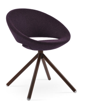Soho Concept Crescent Stick Swivel Chair - Stylish Dining Seat In Camira Era Fabric With 10-year Guarantee Options Walnut Steel Tube Soho-concept-dining-chair-02081