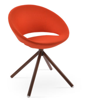 Soho Concept Crescent Stick Swivel Chair In Camira Blazer Wool & White Boucle - 10-year Guarantee, Stylish Design Walnut,Orange Steel Tube Soho-concept-dining-chair-02082