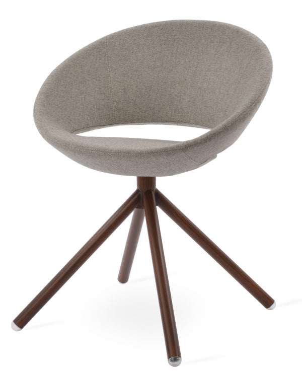 Soho Concept Crescent Stick Swivel Chair - Stylish Dining Seat In Camira Era Fabric With 10-year Guarantee Options Walnut,Beige Steel Tube Soho-concept-dining-chair-02078