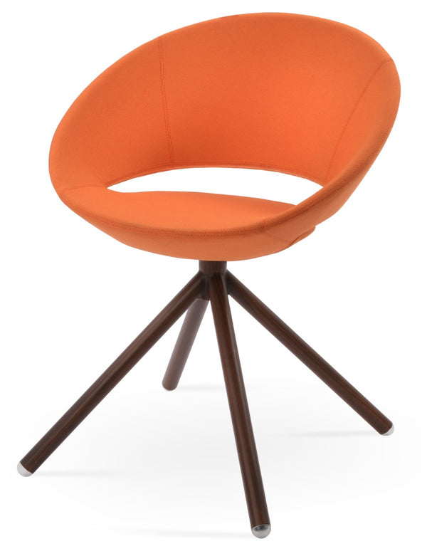 Soho Concept Crescent Stick Swivel Chair - Stylish Dining Seat In Camira Era Fabric With 10-year Guarantee Options Walnut,Orange Steel Tube Soho-concept-dining-chair-02079