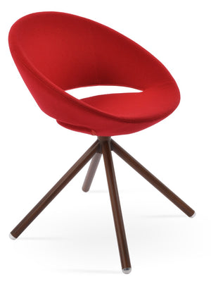 Soho Concept Crescent Stick Swivel Chair - Stylish Dining Seat In Camira Era Fabric With 10-year Guarantee Options Walnut,Red Steel Tube Soho-concept-dining-chair-02080