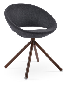 Soho Concept Crescent Stick Swivel Chair - Stylish Dining Seat In Camira Era Fabric With 10-year Guarantee Options Walnut,Dark Grey Steel Tube Soho-concept-dining-chair-02083