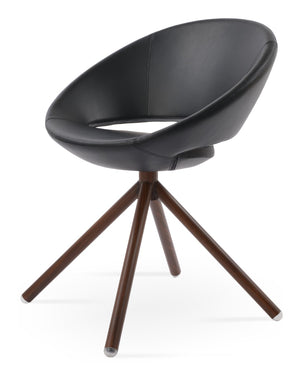 Soho Concept Crescent Stick Swivel Chair - Stylish Dining Seat In Camira Era Fabric With 10-year Guarantee Options Walnut,Black Steel Tube Soho-concept-dining-chair-02084