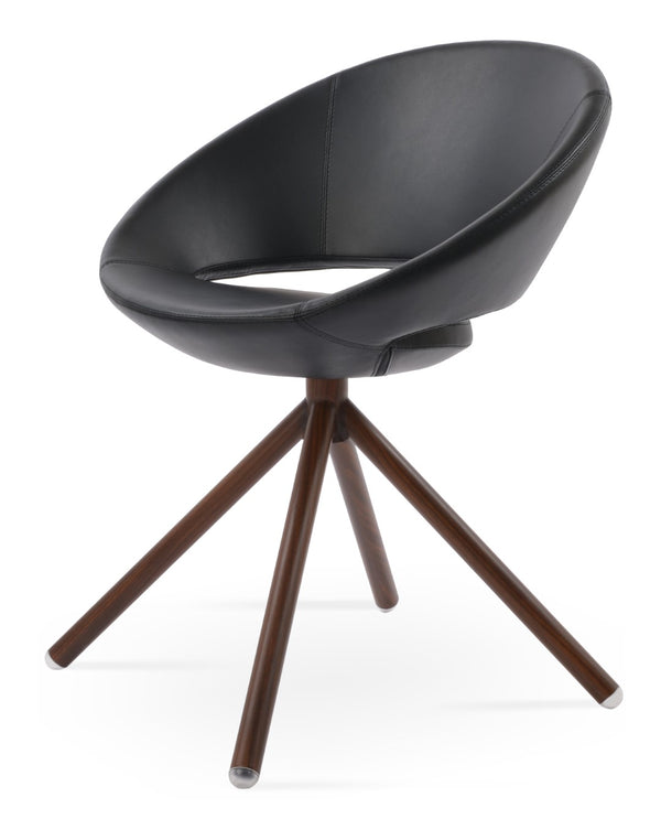 Soho Concept Crescent Stick Swivel Chair - Stylish Dining Seat In Camira Era Fabric With 10-year Guarantee Options Walnut,Black Steel Tube Soho-concept-dining-chair-02084