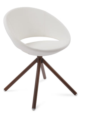 Soho Concept Crescent Stick Swivel Chair - Stylish Dining Seat In Camira Era Fabric With 10-year Guarantee Options Walnut,White Steel Tube Soho-concept-dining-chair-02085