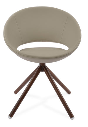 Soho Concept Crescent Stick Swivel Chair - Stylish Dining Seat In Camira Era Fabric With 10-year Guarantee Options Walnut Steel Tube Soho-concept-dining-chair-02086