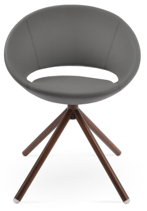 Soho Concept Crescent Stick Swivel Chair - Stylish Dining Seat In Camira Era Fabric With 10-year Guarantee Options Walnut,Grey Steel Tube Soho-concept-dining-chair-02088