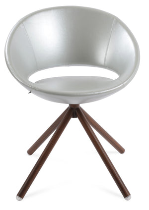Soho Concept Crescent Stick Swivel Chair - Stylish Dining Seat In Camira Era Fabric With 10-year Guarantee Options Walnut,Silver Steel Tube Soho-concept-dining-chair-02089