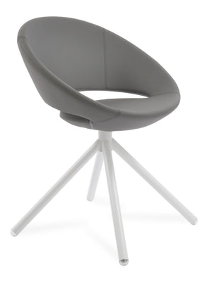 Soho Concept Crescent Stick Swivel Chair - Stylish Dining Seat In Camira Era Fabric With 10-year Guarantee Options White,Grey Steel Tube Soho-concept-dining-chair-02092