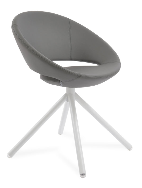 Soho Concept Crescent Stick Swivel Chair - Stylish Dining Seat In Camira Era Fabric With 10-year Guarantee Options White,Grey Steel Tube Soho-concept-dining-chair-02092