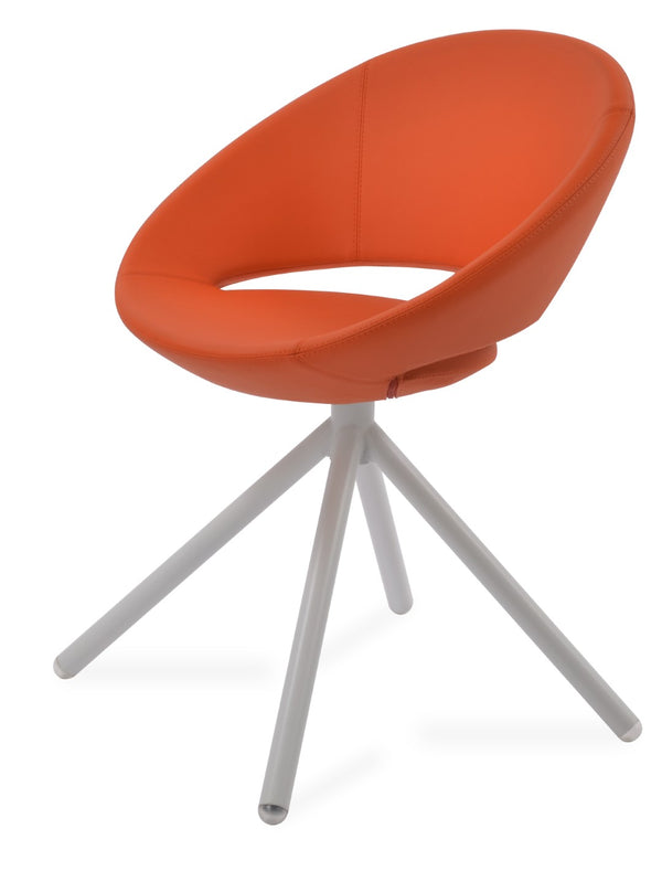 Soho Concept Crescent Stick Swivel Chair - Stylish Dining Seat In Camira Era Fabric With 10-year Guarantee Options White,Orange Steel Tube Soho-concept-dining-chair-02102