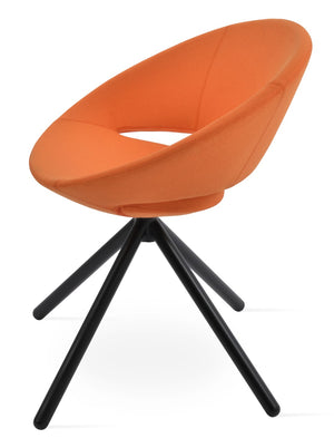 Soho Concept Crescent Stick Swivel Chair - Stylish Dining Seat In Camira Era Fabric With 10-year Guarantee Options Black,Orange Steel Tube Soho-concept-dining-chair-02045