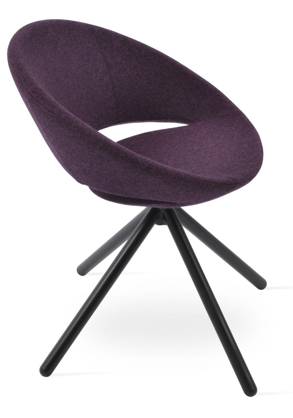 Soho Concept Crescent Stick Swivel Chair - Stylish Dining Seat In Camira Era Fabric With 10-year Guarantee Options Black Steel Tube Soho-concept-dining-chair-02048