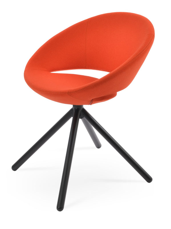 Soho Concept Crescent Stick Swivel Chair - Stylish Dining Seat In Camira Era Fabric With 10-year Guarantee Options Black,Orange Steel Tube Soho-concept-dining-chair-02049