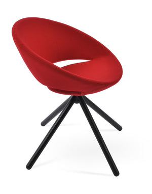 Soho Concept Crescent Stick Swivel Chair - Stylish Dining Seat In Camira Era Fabric With 10-year Guarantee Options Black,Red Steel Tube Soho-concept-dining-chair-02050