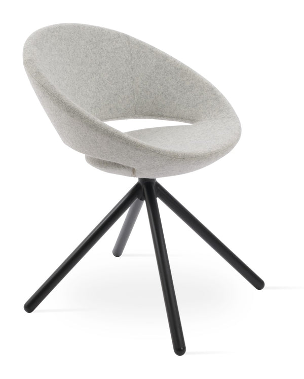 Soho Concept Crescent Stick Swivel Chair - Stylish Dining Seat In Camira Era Fabric With 10-year Guarantee Options Black,Silver Steel Tube Soho-concept-dining-chair-02047