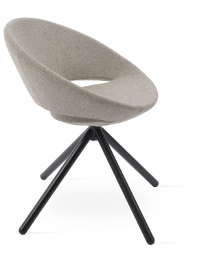 Soho Concept Crescent Stick Swivel Chair - Stylish Dining Seat In Camira Era Fabric With 10-year Guarantee Options Black,Beige Steel Tube Soho-concept-dining-chair-02046